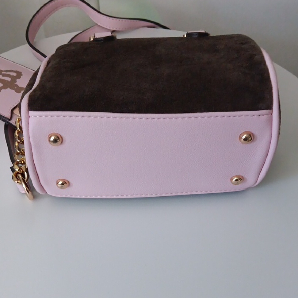 Juicy Couture Classic Scottie Dogs Pink and Brown Mini Satchel - Picture 7 of 10